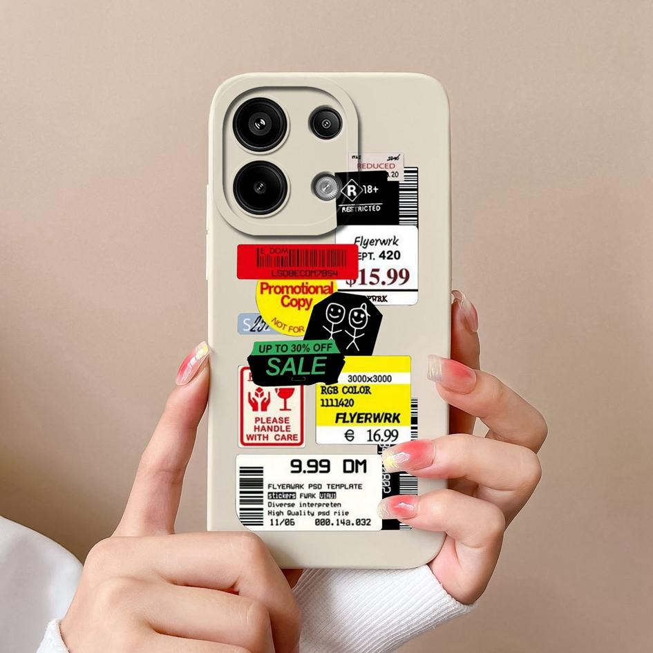 Telefonabdeckungen für Xiaomi Redmi 13 A3 4G Note 13 Pro 13R Turbo 3 Gehäuse Silikon Soft Fashion Labels Displayschutzfolie Matte Telefonhüllen Shell für Redmi