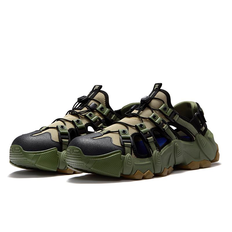 Fila Fusion Exocet Sandal Fashion Versatile Durable River Shoes Men Sandals Gray Green Black T12M521704FGT
