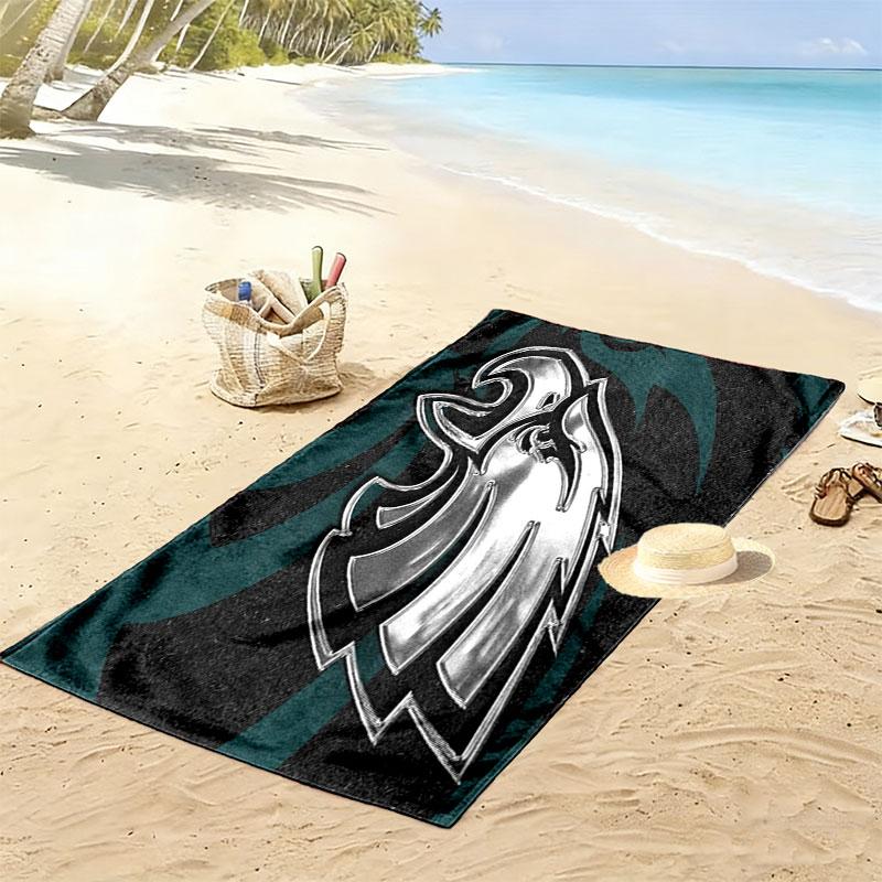 Philadelphia Eagles Print Beach Towel, Large Soft Quick Dry Towel for Beach Camping Swimming