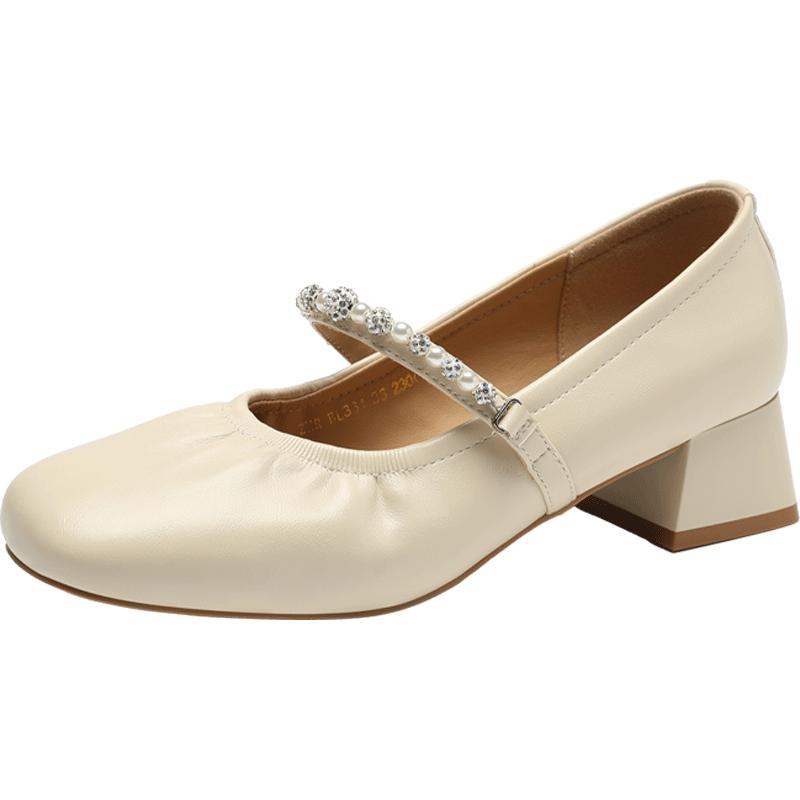 ZHR Women s Chunky Heel Mary Jane Shoes 35