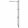 Walk In Shower Screen 115 X 195 Cm Tempered Glass Semi Frosted Black