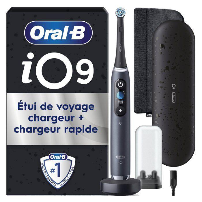 Brosse a dents électrique - ORAL-B - iO9 Series Noir Onyx - Micro-vibrations - Rechargeable + 2 Brossettes
