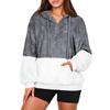 Women's Half Zip Fleece Sweatshirt Long Sleeve Loose Casual Pullover Tops Sweater