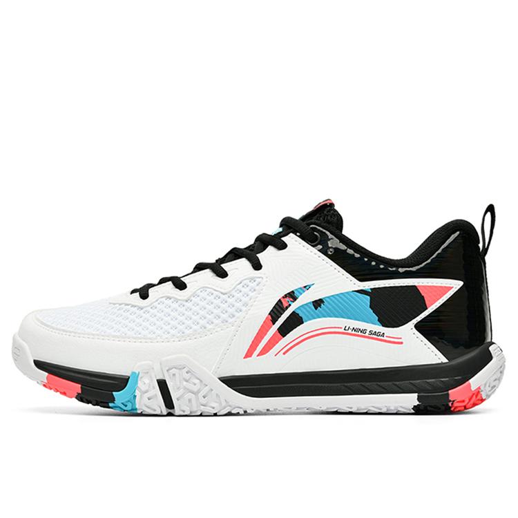 New LiNing Cushioned Slip Resistant Abrasion Resistant Low Top Badminton Shoes Unisex White AYTT003-2