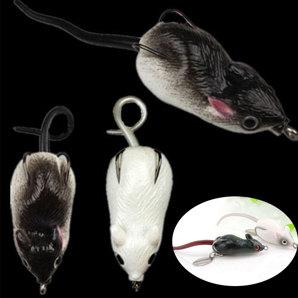 5.5cm/10.5g Hot Lifelike eyes Wobblers  Soft Mouse Bait Snakehead Hooks Fishing Lures Spinner Spoon