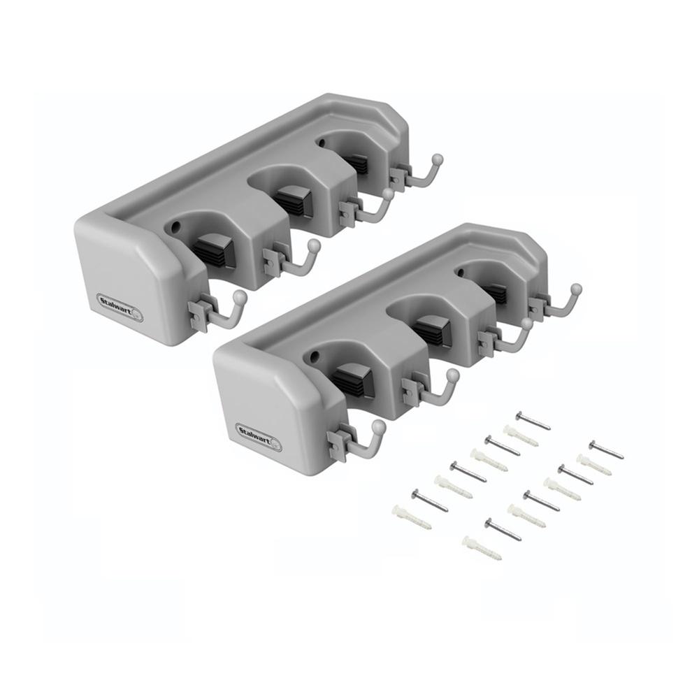 

Набор из 2 органайзеров для хранения на стене, гаражная стойка, регулируемые пазы, крючки, швабры, веники, садовые инструменты, подсобное помещение, домашнее хранение United States