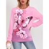 Womens Round Neck Pullover Sweatshirt With 3D Christmas Tree Print Casual Comfort Fit 2025
