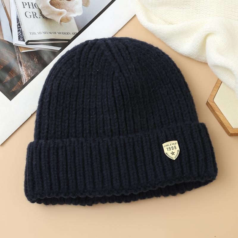 

Autumn and winter hats women s outdoor mountaineering headgear thermal ear protection knitted wool hat big head circumference cold hat One Size