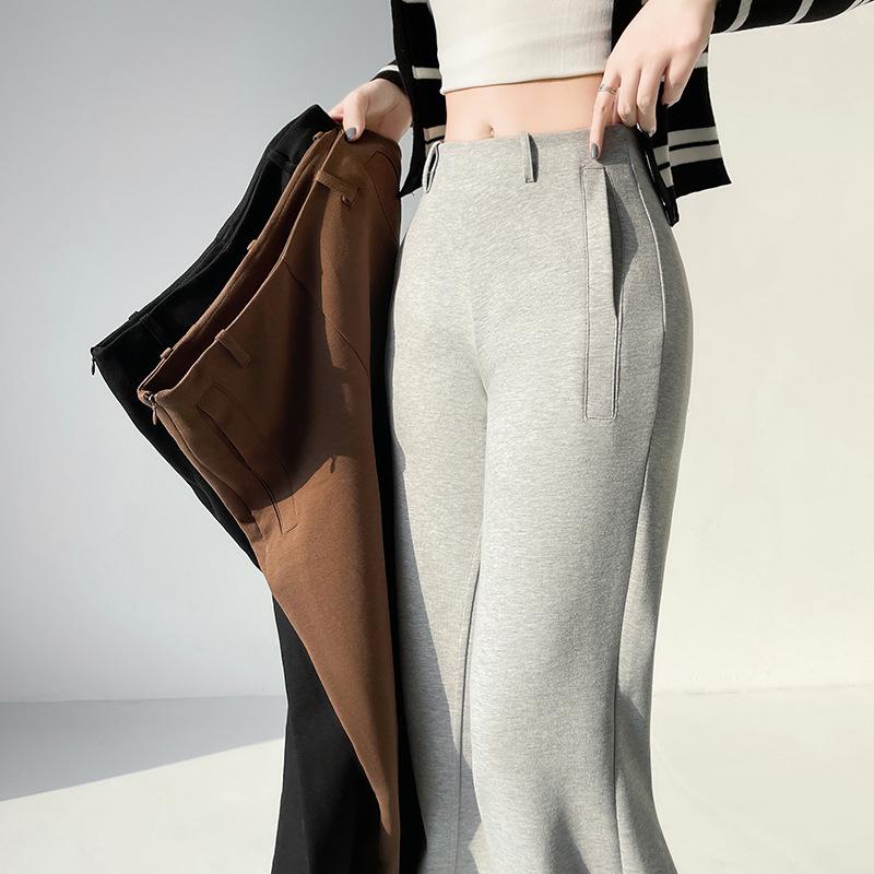 2026 Spring Women's Petite Low-Waist Micro-Flare Wide-Leg Sweatpants – Slimming, High-End Feel
