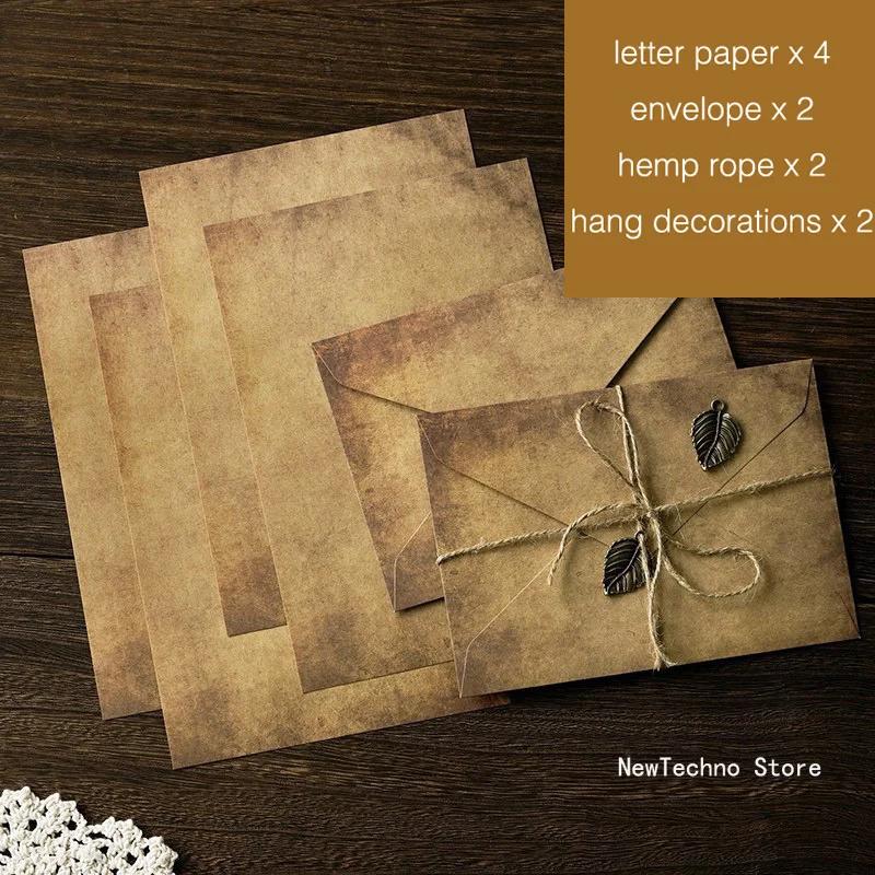 Vintage Envelope Kraft Letter Paper Writing Paper kit A5 Window Envelopes Wedding Invitation Envelope Gift Envelope