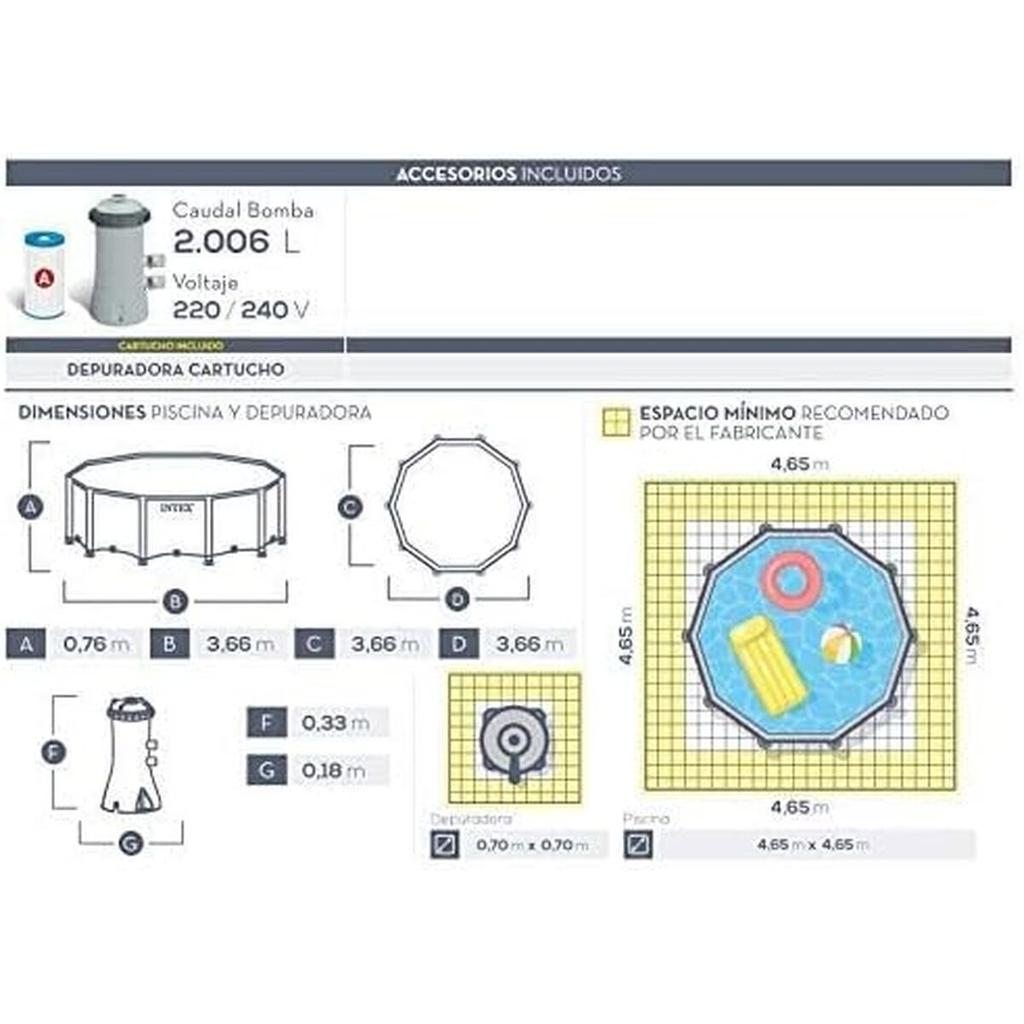 Removable pool Intex 26712 Treatment plant for swimming pool (Refurbished A)