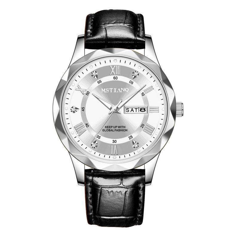 Belt Men'S Watch Men'S Fashion Double Calendar Quartz Watch Counter Same