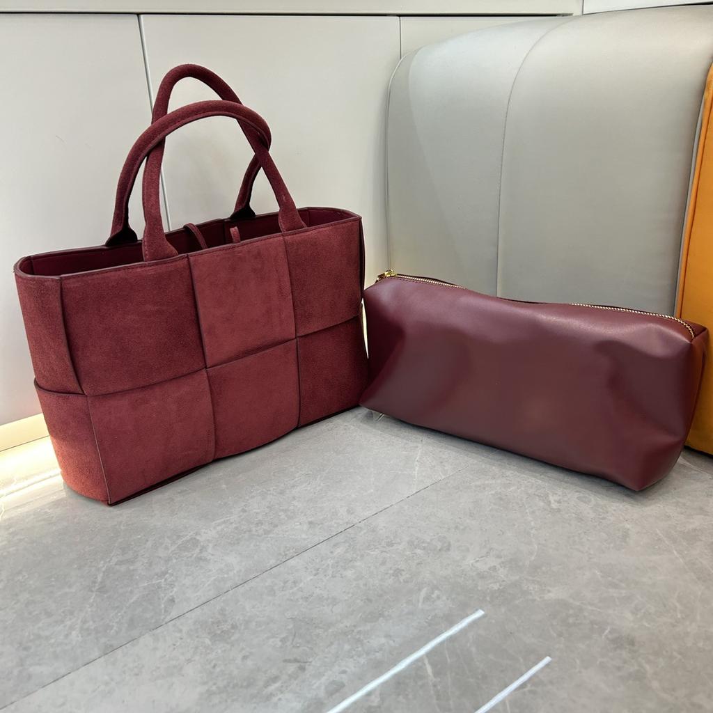 Früher Herbst neue matte Rindsleder gewebte Tasche modische Tasche Handtasche große Kapazität Tasche Einkaufstasche