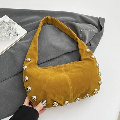 Borse a spalla piccole in pelle PU con design a rivetti in stile punk per donna 2024 inverno moda Y2K lusso borsa sottospalla borse a mano femminili