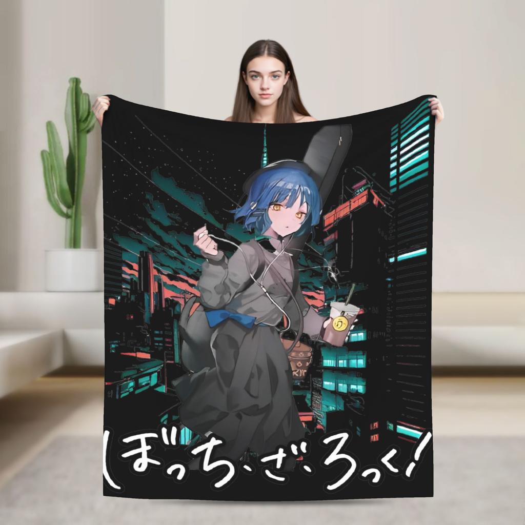 IKUYO KITA Bocchi The Rock Blanket Fleece Summer Multi-function Super Warm Throw Blankets for Home Couch Bedspread