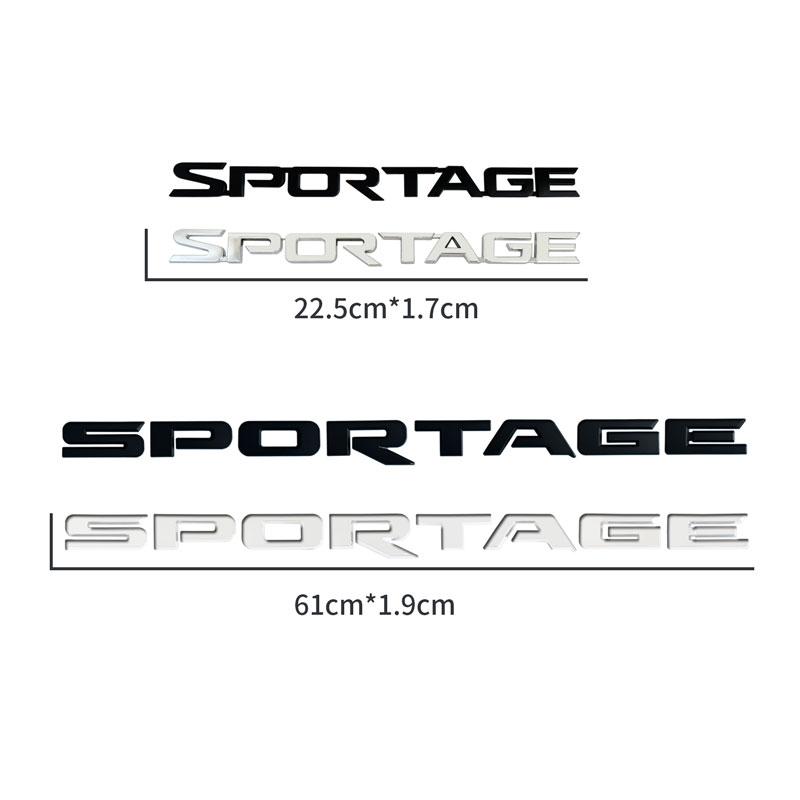 3D ABS Car Styling SPORTAGE Letter Logo Sticker Rear Bumper Tail Door Trunk Decal Auto Rear Emblem Decoration Accessories