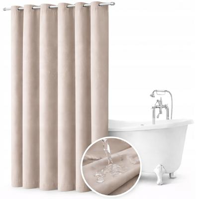 Shower Curtain 150X240 Waterproof Lightweight With Grommets Light Beige