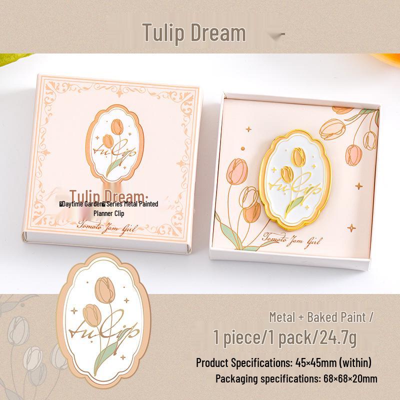 

Ketchup Girl Garden Series Flower Theme Journal Clips - 4 Metal Baked Paint Types