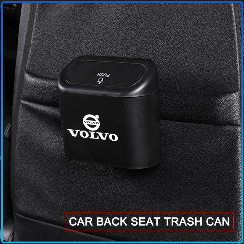Car Trash Bin Hanging Storage Box ABS Square Pressing Trash Bin For Volvo 240 C70 S40 S50 S60 S70 S80 S90 V40 V50 V60 V90 XC40 XC60 XC90 Vnl Truck