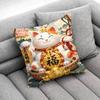 Maneki Neko Lucky Money Cat Throw Pillow Case For 45X45Cm 40X40Cm 55X55Cm 50X50Cm 30X30Cm Square Car Pillowcase Shell