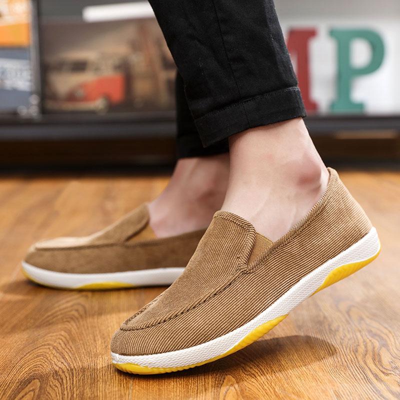 Spring Breathable Men'S Shoes Beijing Old Canvas Shoes Men'S Korean Version Shoes Casual Shoes Foot Cover Driving Lazy Shoes Men'S Cloth Shoes