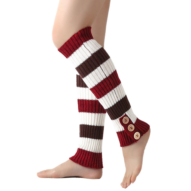 1Pair Striped Leg Warmers for Women Girls Fashion Ribbed Knitted Long Leg Warmers Kawaii Lolita Socks for Ballet Dance Yoga Party