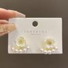 Fashion Imitation Pearls Flower Stud Earring for Women Girls Sweet Korean Earring Summer Jewelry Gift