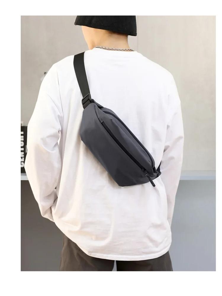 Multi-Function Men's Chest Bag Waterproof Nylon Shoulder Bag Travel Hiking Waist Pack Large Capacity Crossbody Sling Backpack