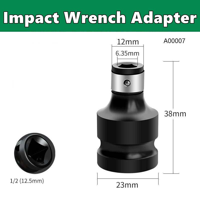 Quick Release 1/2-Inch Square Drive to 1/4-Inch Impact Hex Socket Adapter Converter Chuck Adaptor for Impact and Ratchet Wrench