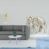 Abstract Metal And Wooden Elephant Sculpture Figurine Ornament for Home Bookshelf Bar Desk Rustic