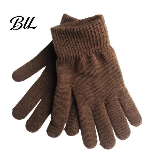 Cold Weather Accessories for Men Women Winter Thermal Gloves Women, Thickened Velvet Lined Mittens, Knit Five Finger Elastic Wrist Cuff Gear with Rib