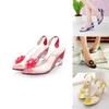 Women's Floral Transparent Sandals With Wedge Heel Sweet Style