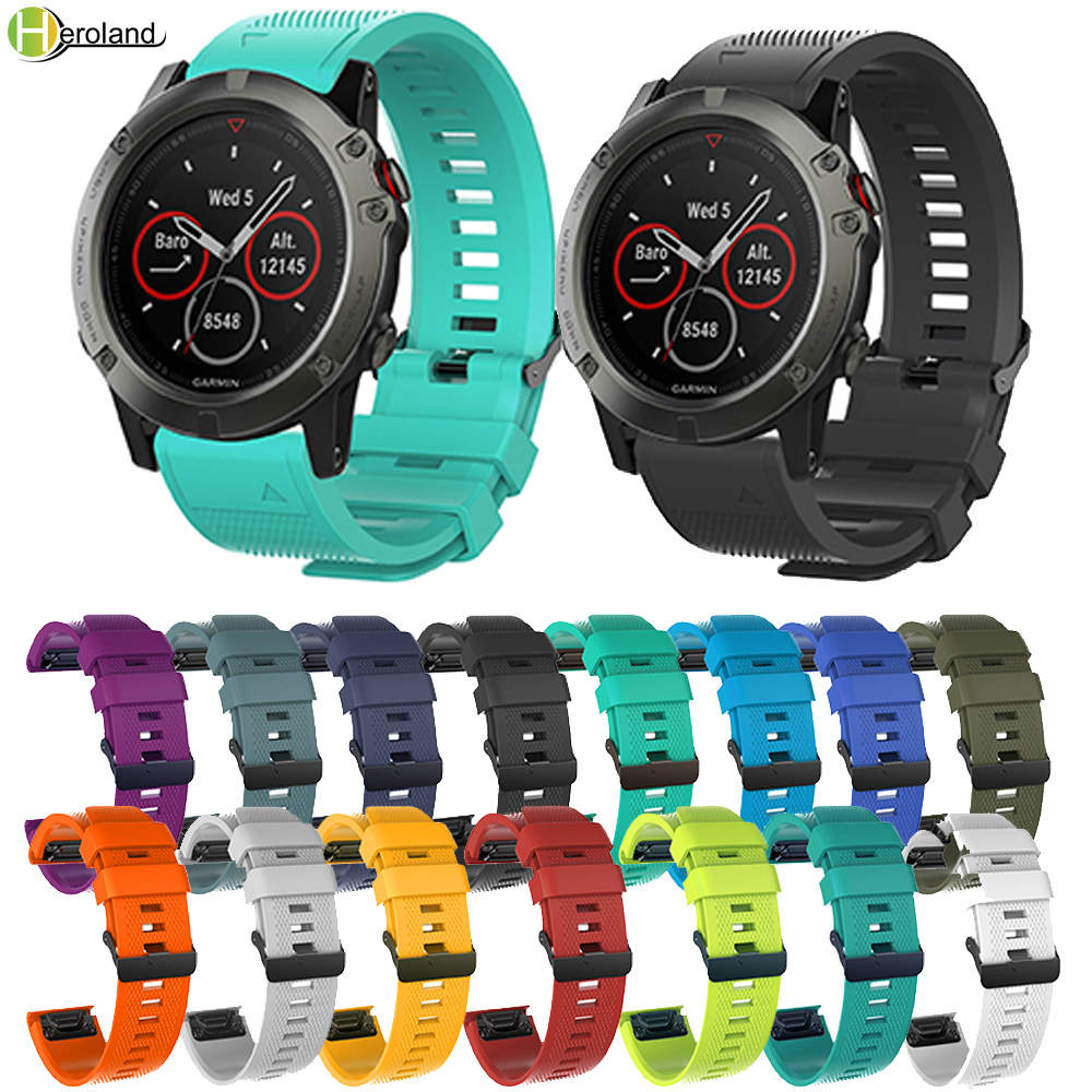 26mm Quick Release watchBand Strap For Garmin Fenix 5X 6X 7X 6xpro / Fenix 3 3 HR Easyfit Replacement sport Silicone Wriststrap