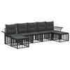 Outdoor Sofa Set 7 Pcs Black and Dark Gray Polyester