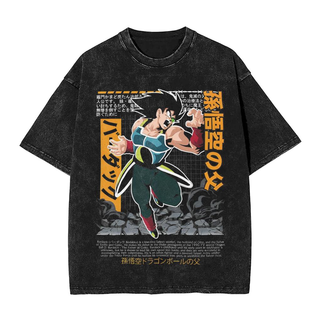 New Anime Dragon Ball Z Printed Tshirt Mens and Womens Washed Tshirt High Quality Vintage Cotton Tshirt Harajuku Tops
