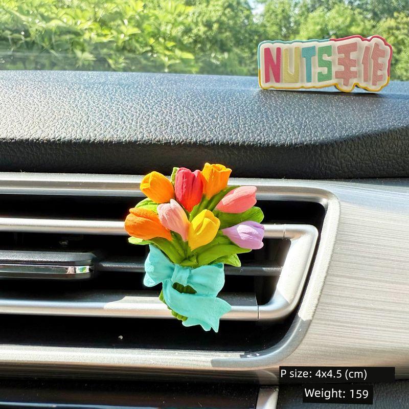 

Dopamine Gradient Bouquet Car Air Vent Diffuser Stone Aromatherapy Essential Oil Tulip Handmade High-End Gift Colorful Tulips Other notes