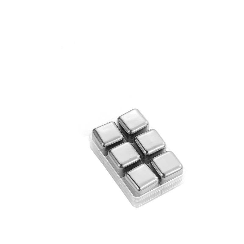 Cubi di Ghiaccio Riutilizzabili in Acciaio Inossidabile 304, Pietre Raffreddanti per Whiskey Birra, Cubetti di Ghiaccio Metallici con Stampo per Ghiaccio per Bar di Casa Festa Articoli per Raffreddamento Bevande