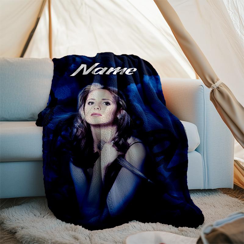 Personalized Custom Name Blanket - Buffy the Vampire Slayer Print Design,Blanket for Sofa,Bed,Travel,Camping - Soft and Warm, Great Gift