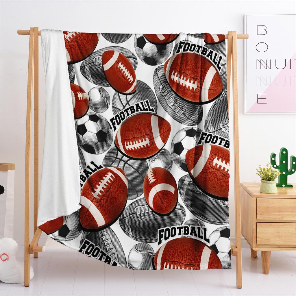 Decke Flanelldecke Elemente Stapeln Fußball Katze Hund 3D Digitaldruck Decke Decke