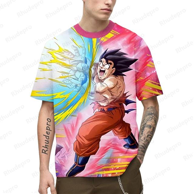 Léto Novinka 2024 Hot Men Japan Anime Goku All Over 3D tisk Cosplay Dětská Streetová trička Unisex Velká velikost Top
