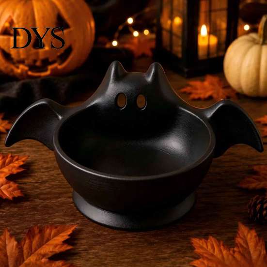 Entryway Catchall Tray Halloween Bat Shaped Storage Bowl, Cute Candy Tray, Spooky Home Office Desk Accessories Tabletop Ornament, Multifunctional