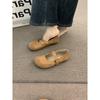 Milk camel round head matte ballerina wearing soft-soled fairy Mary Jane shoes