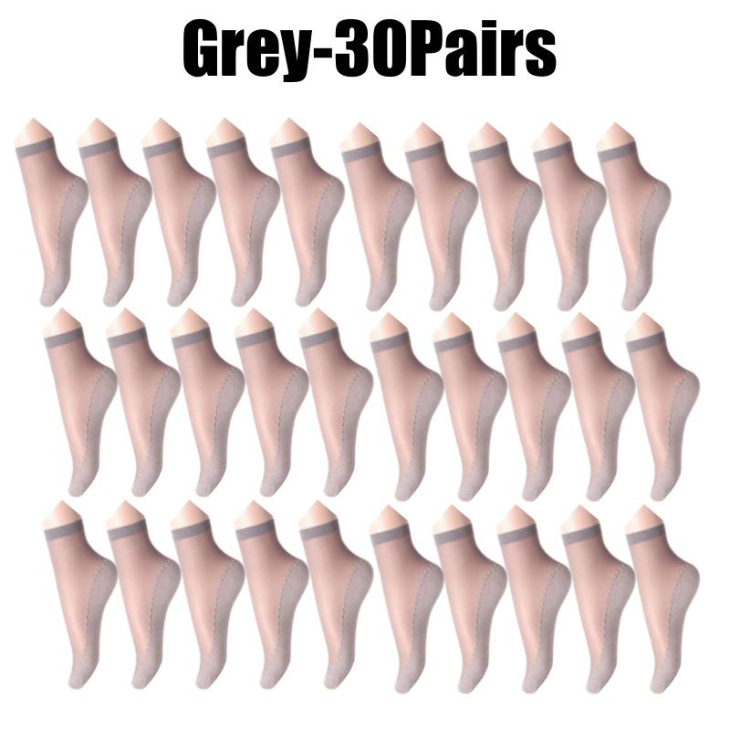 Women Nylon Elastic Short Ankle Sexy Stockings Silk Short Socks Summer Invisible Anti-hook Solid Color Cotton Bottom Silk Sock