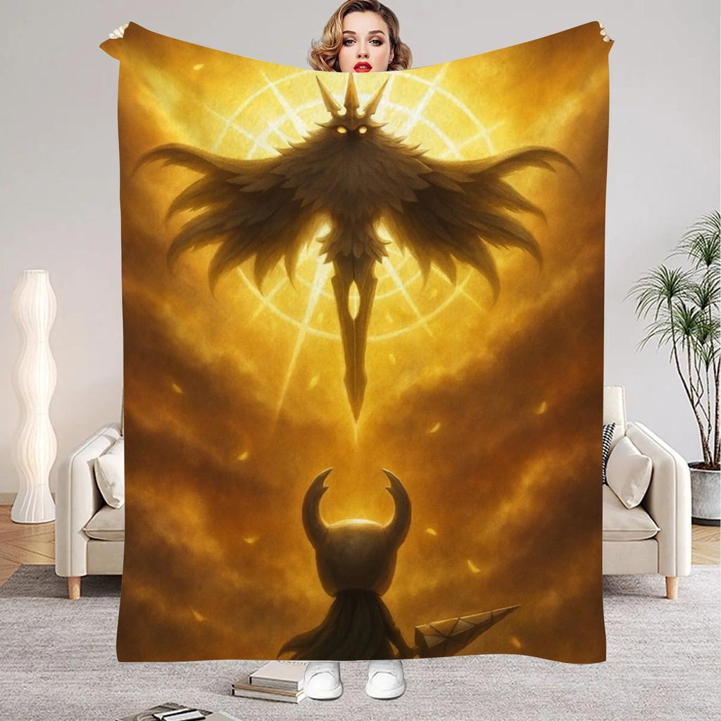 Hollow Knight Blanket Cartoon Game Printed Flannel Blanket for Home Living Room Bedroom Decor New Year Christmas Gift for Fans