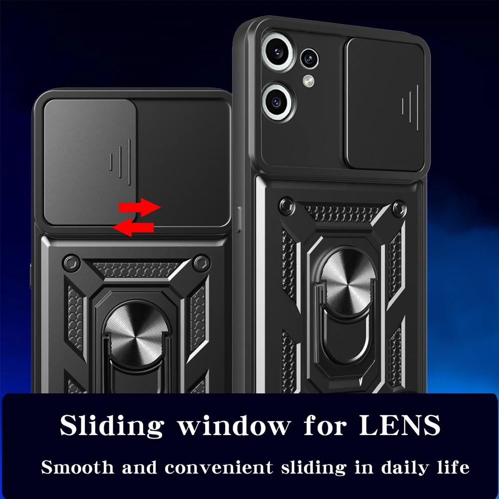 Armor Funda for Nothing CMF Phone 2 Pro Case Slide Camera Protection Ring Stand Holder Shockproof Back Cover Capa