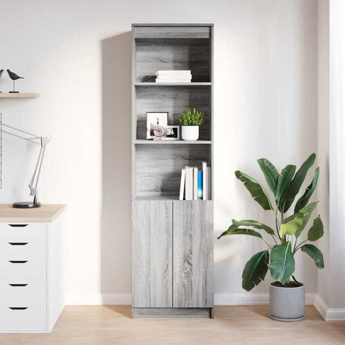VidaXL Highboard Sonoma Grey 50x35x180 Cm Engineered Wood, Cabinet, Sideboard, High Storage Cabinet, 3328467
