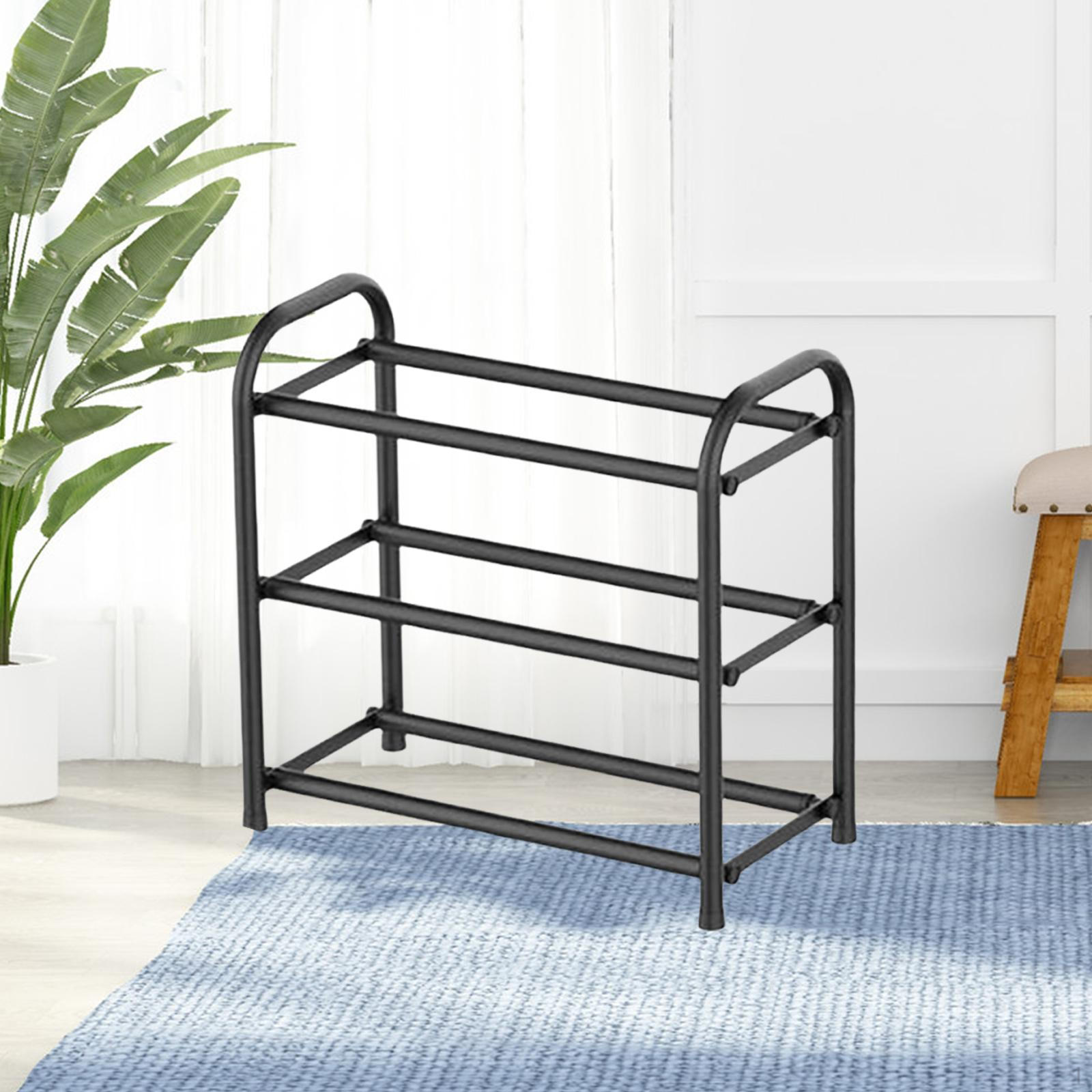 

Регулируемая металлическая обувница, Черное хранилище для гаража и прихожей