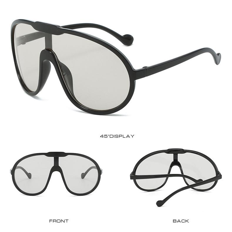 Fashion Vintage One Piece Sunglasses For Women Men Yellow Oversized Sun Glasses Female Shades UV400 Eyeglasses