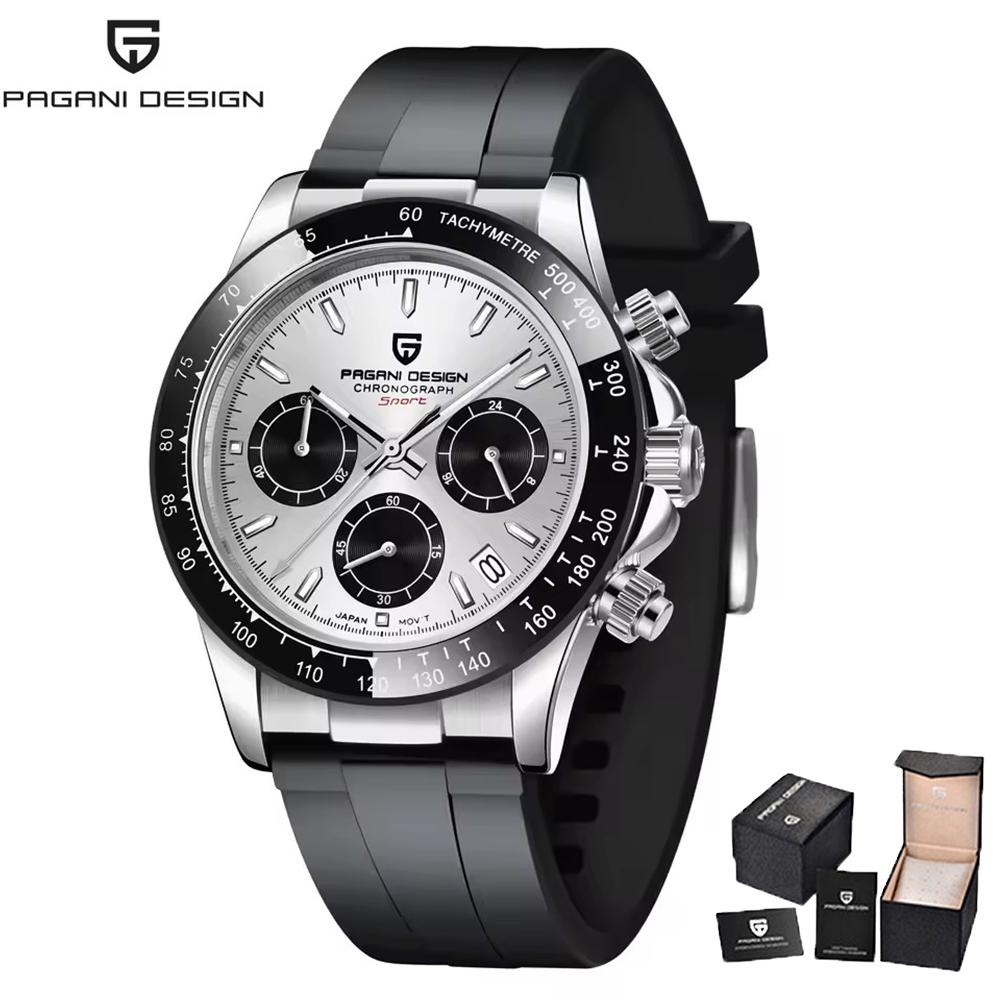 PAGANI DESIGN 40MM New V2 Gold Brown Color Dial Classic Luxury Men Quartz Watch VK63 Sapphire Retro Chronograp Watches for men