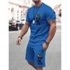 Abito casual da uomo estivo, due pezzi oversize, semplice, casual, streetwear, stampa king, abito da spiaggia, maglietta da uomo, pantaloncini, abbigliamento sportivo